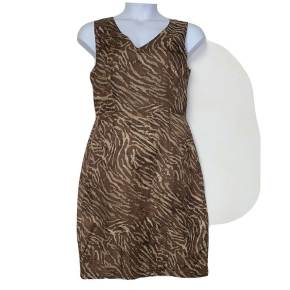 Banana‎ Republic Women Dress Size medium Brown Anim - Picture 1 of 12